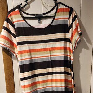 **Alison Brittney Striped Short Sleeve Dress – Size XL**